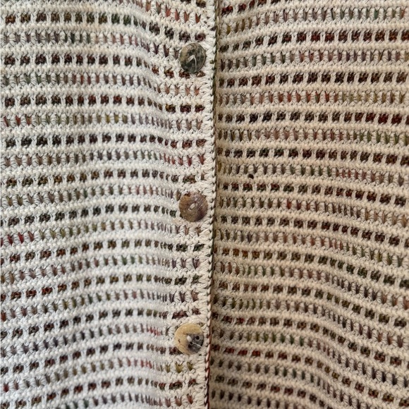 Roxy Women's Cream and Brown Striped Button-Up Sweater Size M - Picture 5 of 9